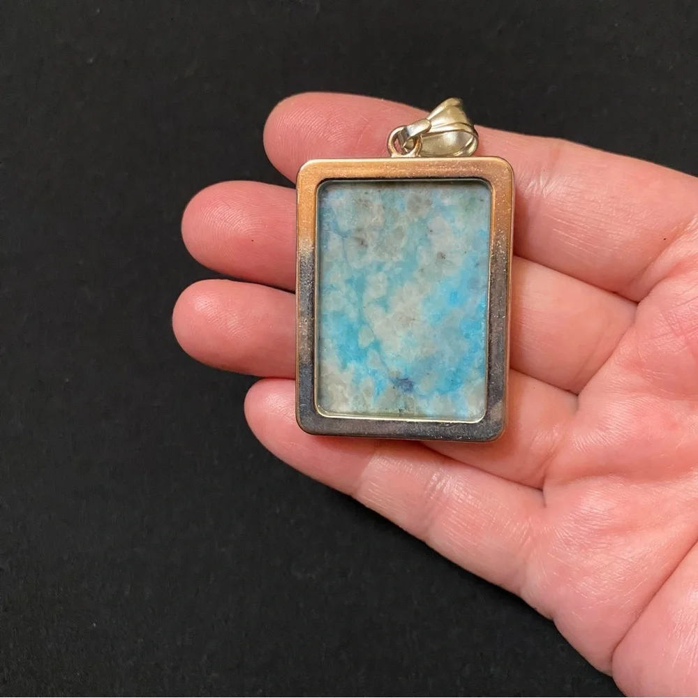 VGT Silver-Tone Turquoise Pendant - Picture 4 of 8